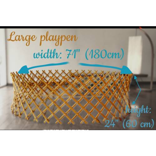 Large Baby Playpen of wood, foldable, eco friendly and sturdy, perfect complement to work in home with your baby in a Montessori yes space