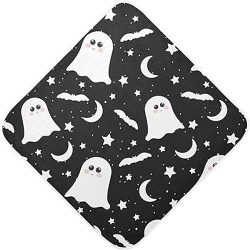 YETTASBIN Halloween Ghost Baby Towel, Ultra Soft Absorbent Cotton Baby Hooded Bath Towel for Newborn Baby Boy Girl, Toddler, Infant Registry Gift - 35 x 35 Inch