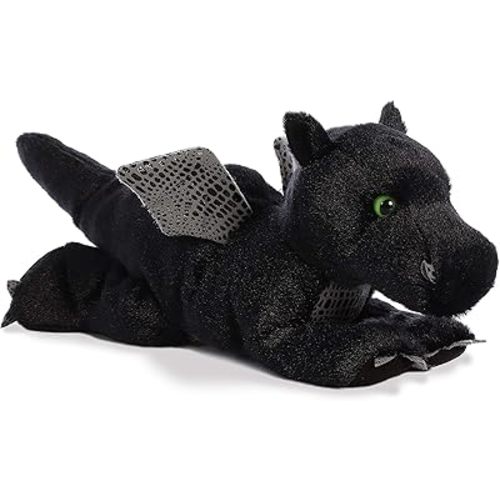 Aurora® Adorable Flopsie™ Midnight Dragon™ Stuffed Animal - Playful Ease - Timeless Companions - Black 12 Inches