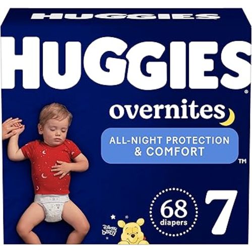Huggies Size 7 Overnites Baby Diapers: Overnight Diapers, Size 7 (41+ lbs), 68 Ct (2 Packs of 34)