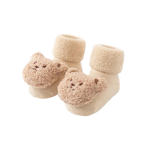 Slipper Socks, Cream Bear