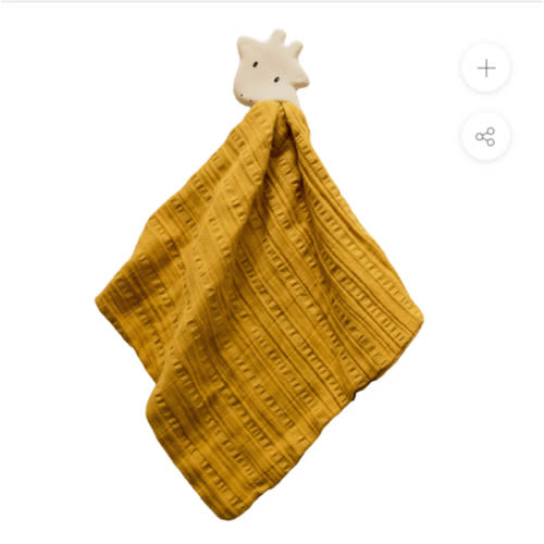 Giraffe Comforter Mustard Yellow with Organic Natural Rubber Teether