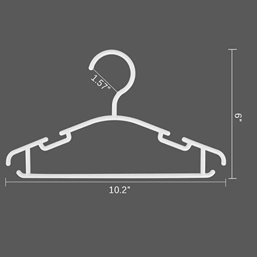 GoodtoU Baby Hangers Plastic Kids Hangers Clothing Toddler Hangers 100 Pack Hangers for Baby Children Toddler Hangers White - 100PCS
