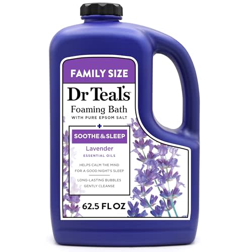 Dr Teal's Foaming Bath with Pure Epsom Salt, Soothe & Sleep with Lavender, 62.5 fl oz