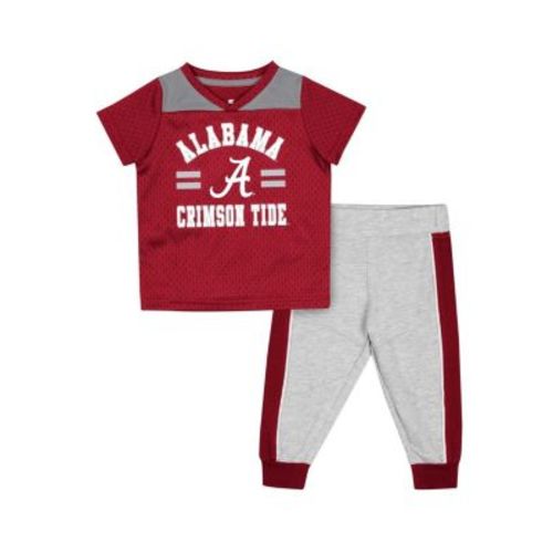 Baby Boys and Girls Crimson, Heather Gray Alabama Crimson Tide Ka-Boot-It Jersey and Pants Set