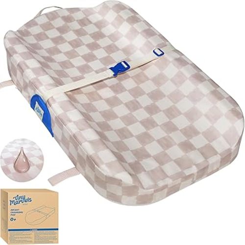 Tiny Marvels Baby Changing Pad with Cover, Waterproof Diaper Changing Pad with Non-Slip Base, Soft Contoured Changing Pad for Dresser, Nursery & Travel