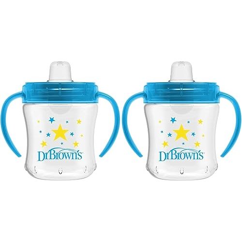 Dr. Brown's Transition Sippy Cup with Soft Spout - Blue - 6oz - 6m+ (Pack of 2)
