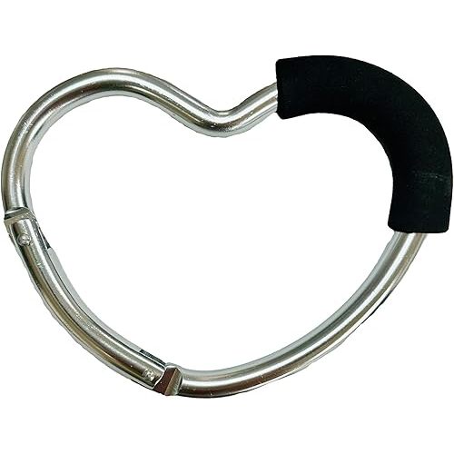 Lulyboo Heart Shaped Carabiner Clip – Heavy Duty Metal Hook for Strollers, Shopping Carts & Gear – Large, Sturdy & Stylish Design