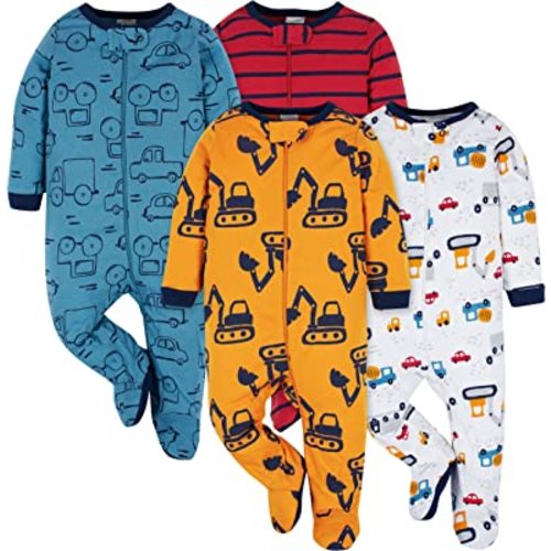Onesies Brand baby-boys 4-pack Sleep 'N Play Footies
