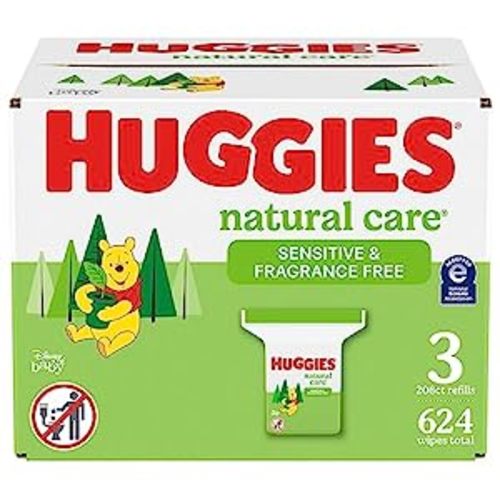 Amazon.com: Huggies Natural Care Sensitive Baby Wipes, Hypoallergenic, 99% Purified Water, 3 Refill Packs (624 Wipes Total) packaging may vary : Everything Else