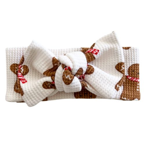 Organic Waffle Knot Bow, Gingerbread Man
