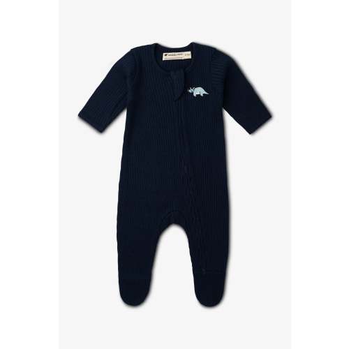 Ribbed Cotton Zipper One-Piece - Organic Baby Clothes - Monica + Andy