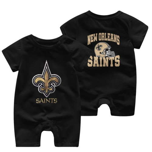 Saints Team fan Apparel T-Shirt Logo Newborn Baby short sleeve jumpsuit Game Day T-Shirt Gift Unisex