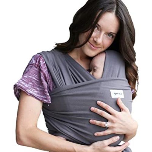 Sleepy Wrap Baby Carrier Newborn to Toddler - Hands-Free Baby Carrier Wrap - Stretchy Baby Wrap - Ergonomic Baby Wraps Carrier - Lightweight Baby Carrier Sling - Baby Body Carrier 7-35 lbs (Dark Gray)