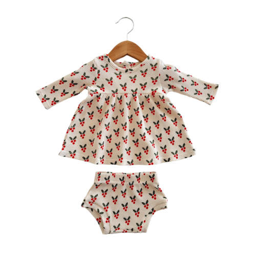 Organic Waffle Simple Dress & Bloomer, Holly