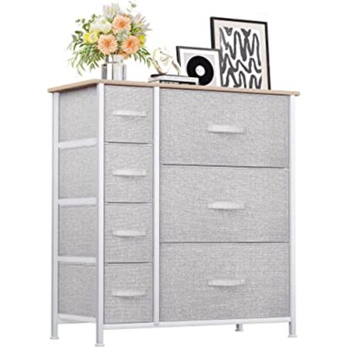 YITAHOME Dresser for Bedroom, 7 Drawers Fabric Dresser, Organizer Unit for Living Room, Hallway, Closets - Sturdy Steel Frame, Wooden Top & Easy Pull Fabric Bins