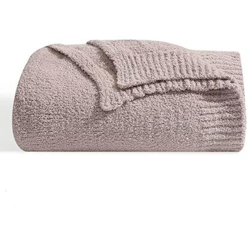 bearberry Super Soft Fluffy Throw Blanket Lightweight Cozy Warm Throw Blankets for Couch Bed Sofa All Season (Beige, 50”x60”)