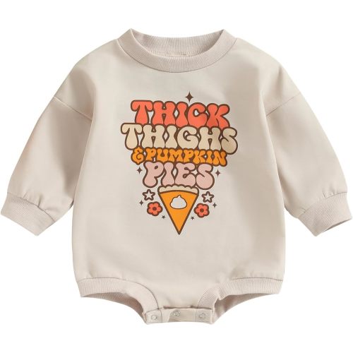 YINGISFITM Newborn Baby Girl Easter Outfit Fuzzy Bunny Embroidery Bubble Romper Sweatshirt Onesie Infant Easter Clothes - Pumpkin Pie Beige - 3-6 Months