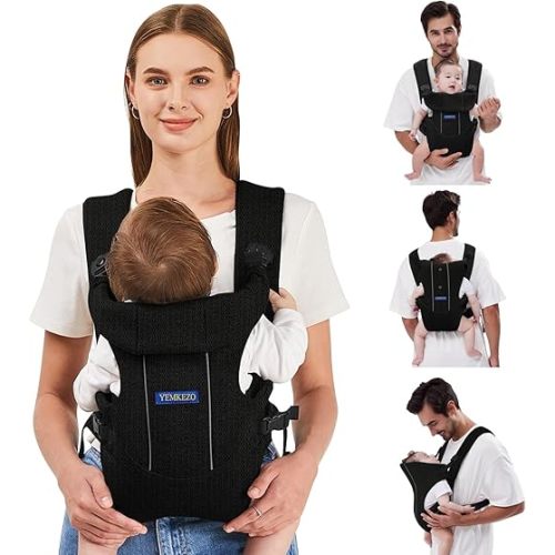 Baby Carrier, Baby Carrier Newborn to Toddler, Ergonomic Newborn Carrier, Easily Adjustable Toddler Carrier, Lightweight Infant Carrier (Mesh,Black)