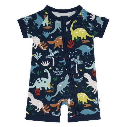 Navy Jurassic Jungle Shorty Zippy - Little Sleepies