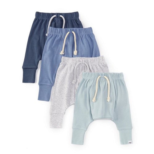Honest Baby Boys Newborn-24 Months Pull-On Pants 4-Pack Set