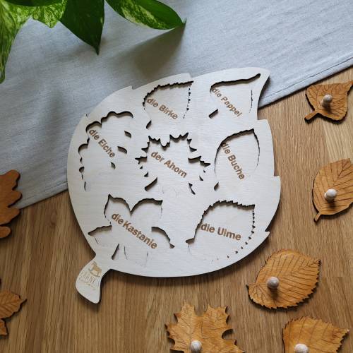 Montessori Toys, Wooden Name Puzzle, Wooden Leaf Puzzle