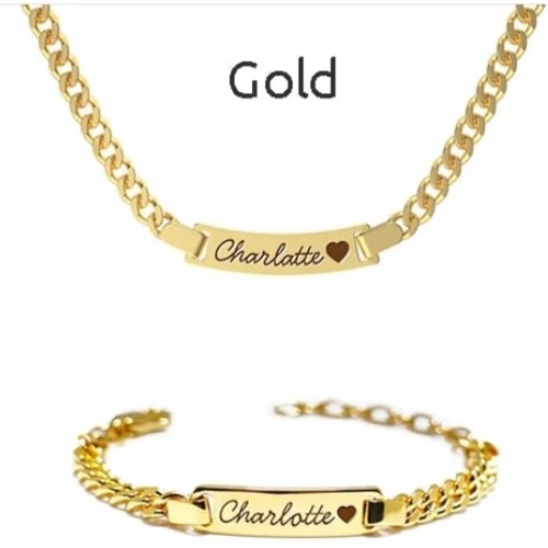 Personalized Baby Name and Birthstone Bracelet
