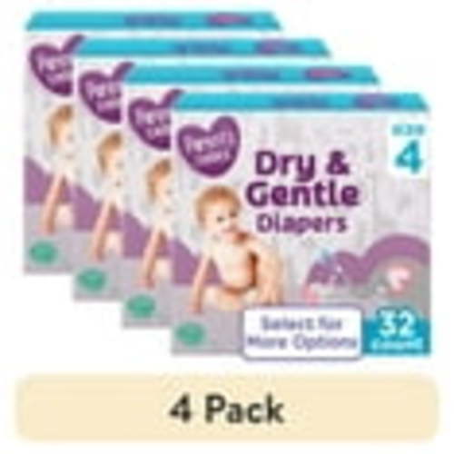 (4 pack) Parent's Choice Dry & Gentle Diapers Size 4, 32 Count (Select for More Options)