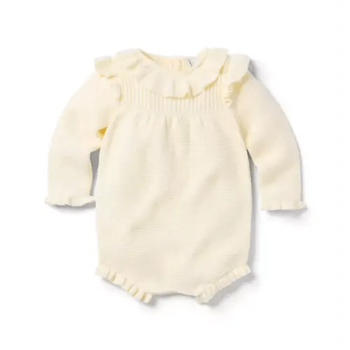 Newborn Jet Ivory Baby Ruffle Collar One-Piece by Janie and Jack