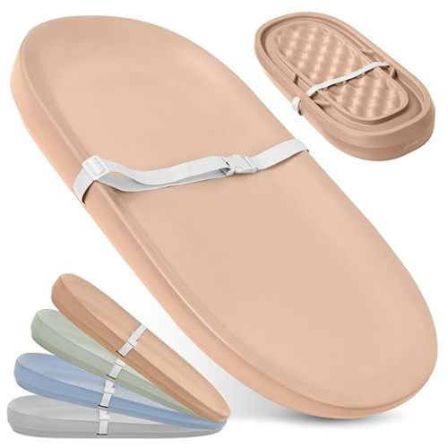 Waterproof Baby Changing Pad - Easy to Clean, Lightweight & Portable - Large Foam Cushion for Comfort - Jool Baby (Grey) (Peach)