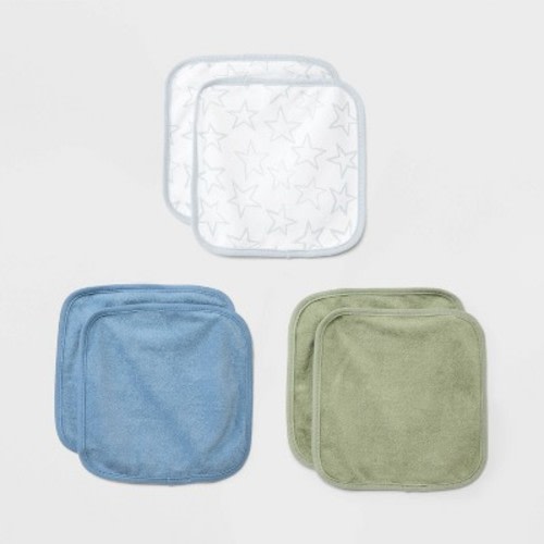 Baby 6pk Washcloth Set - Cloud Island™ Olive Green