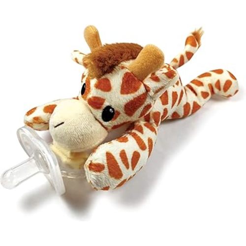 Detachable Pacifier Holder – Silicone Pacifier with Stuffed Animal – Removeable Baby Pacifier Holder for Cuddling with Comfort, (Giraffe)