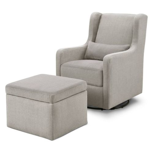 Carter's By Davinci Adrian Swivel Glider With Storage Ottoman - Performance Cream