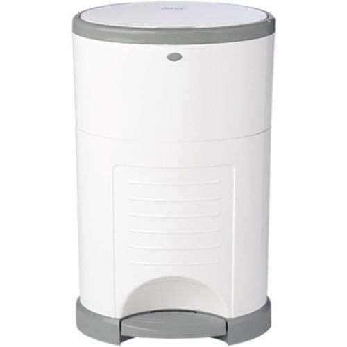 Diaper Dekor Plus Hands-Free Diaper Pail | Largest & Easiest to Use | Just Step–Drop–Done | Doesn’t Absorb Odors | Quick Bag Change | Great for Cloth Diapers | 70% Recycled Materials | EKO White