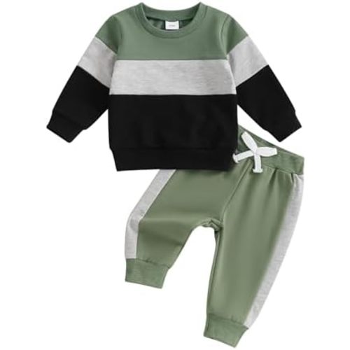 Toddler Baby Boy Clothes Fall Winter Sweatshirts Long Sleeve Tops Pant 2Pc Sets Toddler Outfit For Boys