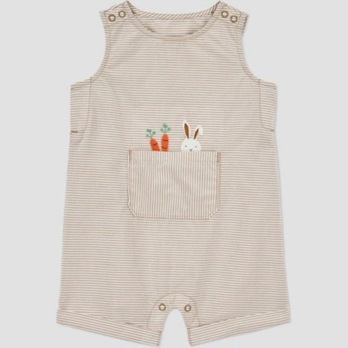 Carter's Just One You®️ Baby Boys' Striped Bunny Romper - Brown 9M