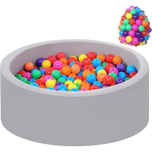 Foam Ball Pit for Toddlers with 100 Balls, Large Baby Ball Pit for Babies with Soft Memory Sponge, Indoor Outdoor Baby Playpen, Kids Play Ball Pool