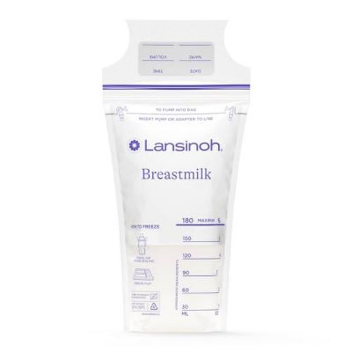 Lansinoh Breast Milk Storage Bags, Fast Freeze & Thaw Breast Milk Bags For Baby Bottle Feeding - 100ct/6oz