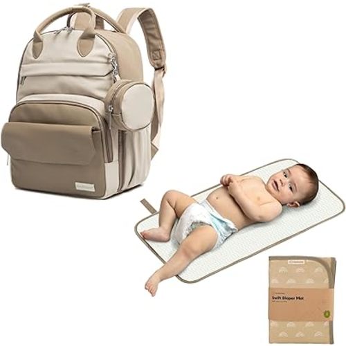 KeaBabies Diaper Bag Backpack & Portable Diaper Changing Pad - Multifunctional Travel Diaper Back Packs - Waterproof Foldable Baby Changing Mat - Maternity Baby Changing Bag -Travel Diaper Change Mat