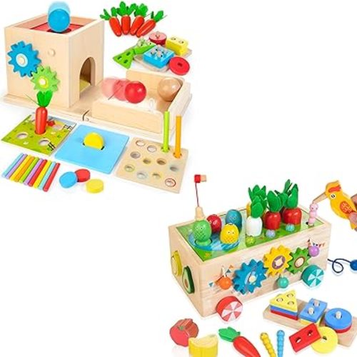 8-in-1 Montessori Wooden Play Kit Bundle with Wooden Activity Truck