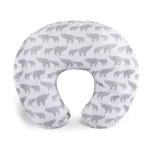 The Peanutshell Nursing Pillow For Breastfeeding, Gray And White Elephant