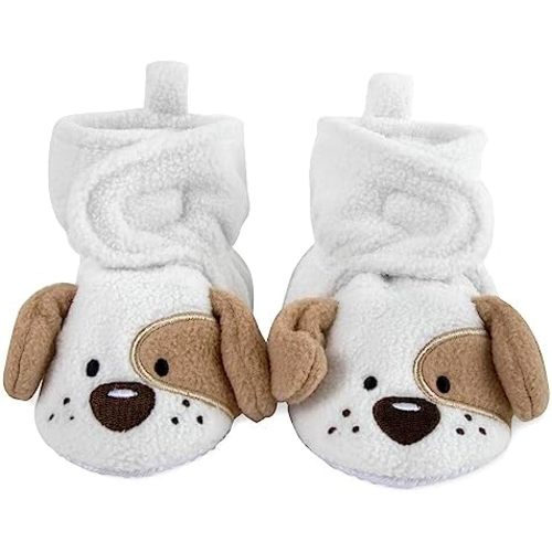 Cozy Fleece Baby Booties- Sherpa Baby Crib Booties Soft Soled Winter Shoes Unisex Fleece Booties Baby Boy, Baby Girl 0-6 Months