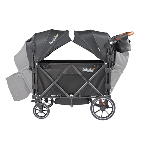 Larktale Caravan Quad Stroller, 4-Seater Kids Wagon, 214 lb Capacity, Byron Black