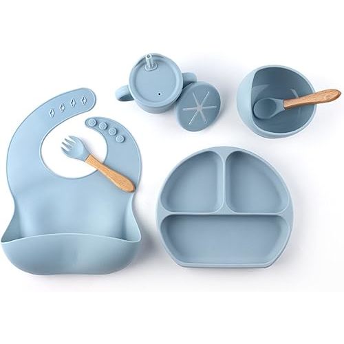 Make Mealtime Hassle-Free with Our 9-Piece Silicone Feeding Set - Perfect for Baby Led Weaning - BPA-Free and Easy to Clean