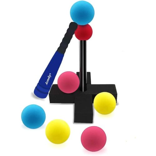 Aoneky Mini Foam Tball Set for Toddlers - Carry Bag Included - Best Baseball T Ball Toys for Kids Age 1 Years Old (Blue)