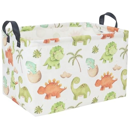 DDBASKET Dinosaur Baskets Kids Storage Basket Baby Gift Basket Rectangular Cute Toy Storage Bin Box Organizer Book Shelf Bins Dinosaur Room Decor(Cute dinosaur)