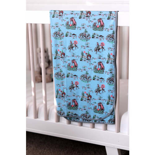 Baby Swaddle - Cowboy Up - Blue