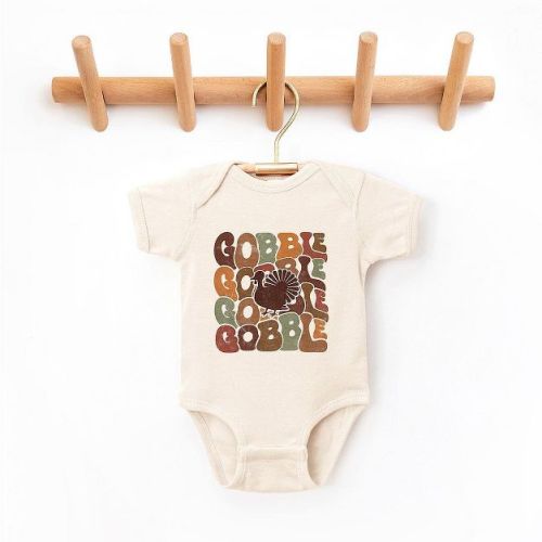 The Juniper Shop Gobble Turkey Baby Bodysuit - Newborn - Natural