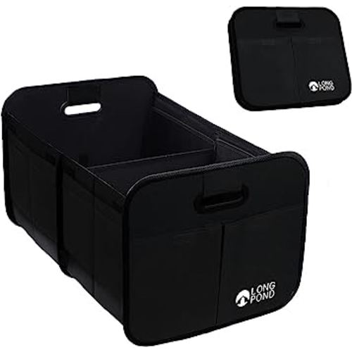 Long Pond Car Trunk Organizer Storage SUV Foldable Cargo Storage Containers with 9 Pockets and Reinforced Handles, Non-Slip Bottom Collapsible Storage for Car, SUV, Sedans, Multi-Compartment…
