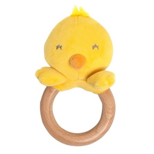 Pearhead Wooden Plush Teether - Easter Chick